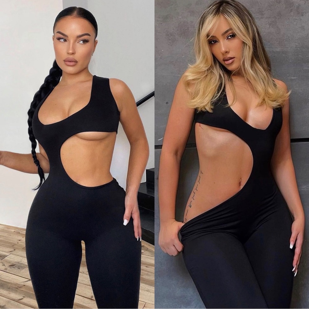Black Cutout One-Piece Jumpsuit